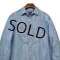 【ビンテージ】【オールドギャップ】【GAP DENIM】【胸刺繍入り】デニムシャツ【サイズＭ】【レディース古着】 