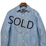 【ビンテージ】【オールドギャップ】【GAP DENIM】【胸刺繍入り】デニムシャツ【サイズＭ】【レディース古着】 
