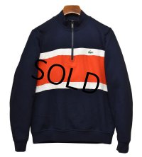 ほぼ未使用‼【ラコステ】【Lacoste】【紺ｘ白ｘ赤】トリコロール【ハーフジップ】【スウェット】【トラックジャケット】ジャージ【サイズＭ】 