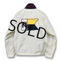 80's~【ビンテージ】【nautica】【ノーティカ】【白×紺】【ロゴ入り】【バックロゴ】【ブルゾン】【サイズＭ】 