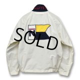 80's~【ビンテージ】【nautica】【ノーティカ】【白×紺】【ロゴ入り】【バックロゴ】【ブルゾン】【サイズＭ】 