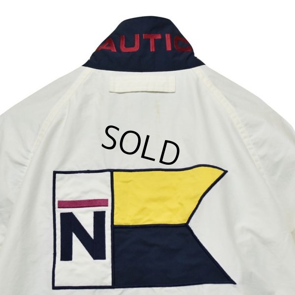 画像4: 80's~【ビンテージ】【nautica】【ノーティカ】【白×紺】【ロゴ入り】【バックロゴ】【ブルゾン】【サイズＭ】 