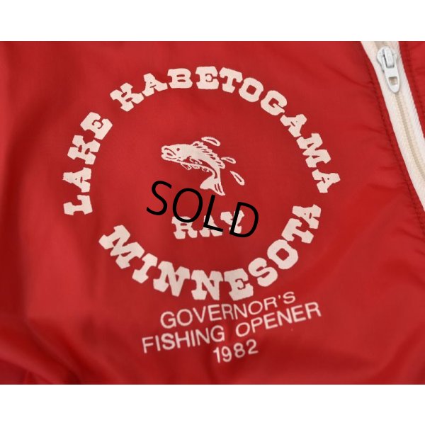 画像3: 80's【ビンテージ】【PINE COUNTY】【LUND AMERICAN】【赤x白】パイル裏地付き【ナイロンブルゾン】【ナイロンジャケット】【サイズL】