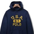 画像1: 【ラルフローレン】【POLO ralph lauren】【紺】【前Ｖ】ロゴ【スウェットパーカー】サイズＬ<br> (1)