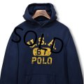 【ラルフローレン】【POLO ralph lauren】【紺】【前Ｖ】ロゴ【スウェットパーカー】サイズＬ 