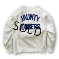 50's【ビンテージ】【USA製】【白】【前Ｖ】【JAUNTY JOGGERS】【スウェット】【サイズＬ】 