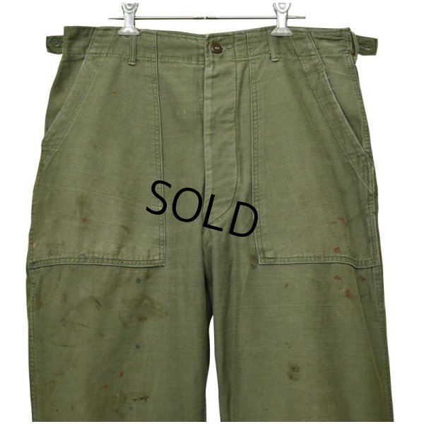 画像5: 60's【米軍実物】【U.S.ARMY】【サイドアジャスター付き】【平ボタン】ベイカーパンツ【ユーティリティパンツ】【OG107】【サイズM】