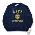 画像1: 【デッドストック】90's【USA製】ビンテージ【チャンピオン】前Ｖ【紺】NAVY ANNAPOLIS【スウェット】【サイズＬ】<br> (1)