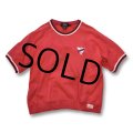USA製【ビンテージ】90s~【RRL】ダブルアールエル【ラルフローレン】【RALPH LAUREN】【赤×黒白リブ】【半袖スウェット】【サイズL】 