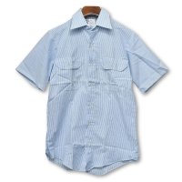 USA製【デッドストック】【ビンテージ】【RED KAP】レッドキャップ【Mr. EXEC】【白×水色ストライプ】【半袖シャツ】【サイズS】  