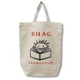 画像1: 【未使用】【BHAG foundation】【生成り】【本】【キャンバスコットン】【トートバッグ】<br> (1)