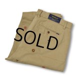 【デッドストック】新品未使用【ラルフローレン】【Ralph Lauren】刺繍入り【ベージュ】【コットンパンツ】【36X32】 