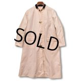 50's  ビンテージ【sherbrooke】【薄ピンク】【襟コーデュロイ】【フックコート】ロングコート【レディース古着】 