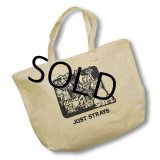 【ほぼ未使用!!】【JUST STRAYS】野良猫　野良犬【天ファスナー付き】【トートバッグ】 