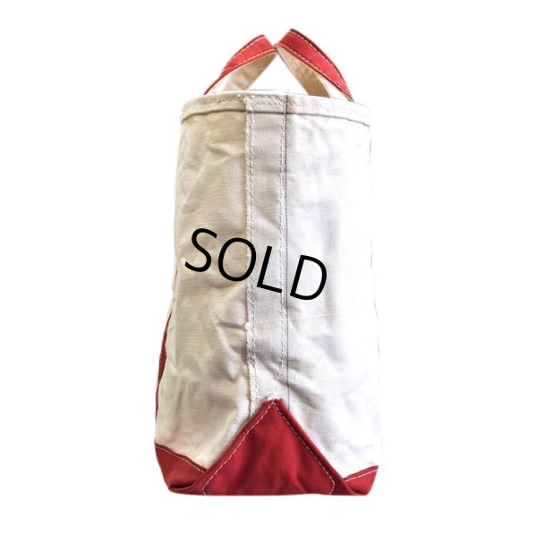 画像3: ~80's【ビンテージ】【白×赤】オールドトートバッグ【キャンバストートバッグ】 