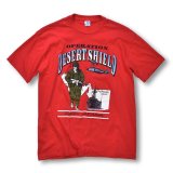 90's【ビンテージ】赤 アルテックス【ARTEX】湾岸戦争 OPERATION DESERT SHIELD【Tシャツ】 サイズＭ 