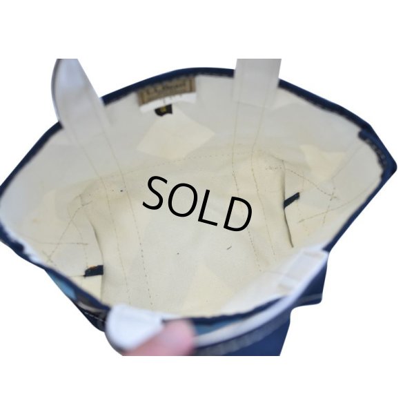 画像4: ＬＬビーン  【L.L.bean】【紺×白×水色】【アーガイル柄】【トートバッグ】【ミニトート】 