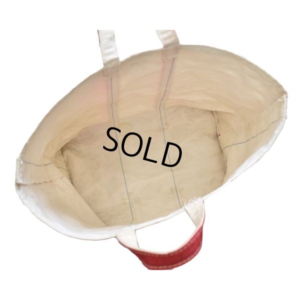 画像5: ~80's【ビンテージ】【白×赤】オールドトートバッグ【キャンバストートバッグ】 