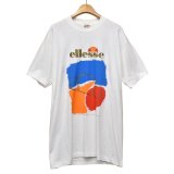 【ほぼ未使用!!】90's【USA製】【ビンテージ】【ellesse】エレッセ【白】【Tシャツ】【サイズL】 