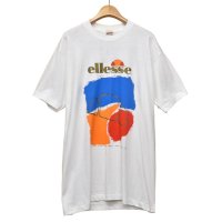 【ほぼ未使用!!】90's【USA製】【ビンテージ】【ellesse】エレッセ【白】【Tシャツ】【サイズL】 