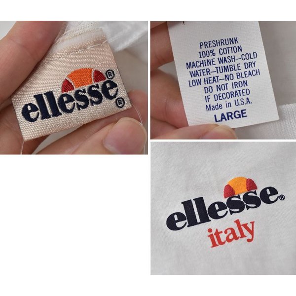 画像2: 【ほぼ未使用!!】90's【USA製】【ビンテージ】【ellesse】エレッセ【白】【Tシャツ】【サイズL】 