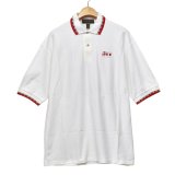 ほぼ未使用!! 90's【USA製】【ビンテージ】【カントリーコットン】【白×赤×グレー】【ポロシャツ】【サイズL】 
