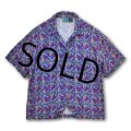 90s【パタゴニア】【patagonia】【紫】【バナナの木柄】【アロハシャツ】【半袖シャツ】【レディース古着】【サイズＭ】 