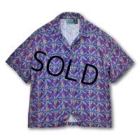 90s【パタゴニア】【patagonia】【紫】【バナナの木柄】【アロハシャツ】【半袖シャツ】【レディース古着】【サイズＭ】 