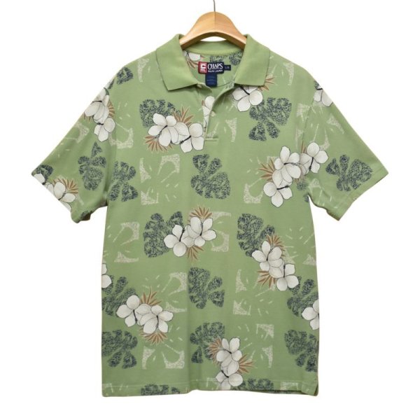 画像1: 【CHAPS】チャップス【ラルフローレン】POLO RALPH LAUREN 【黄緑】【花柄】【クラシックフィット】【ポロシャツ】【サイズL】  