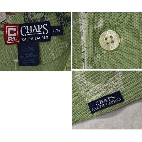 画像2: 【CHAPS】チャップス【ラルフローレン】POLO RALPH LAUREN 【黄緑】【花柄】【クラシックフィット】【ポロシャツ】【サイズL】  