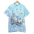 90’ｓ【USA製】【ビンテージ】【リキットブルー】【タイダイ柄】【aquatic paradise】【海】【魚】Ｔシャツ【サイズXL】