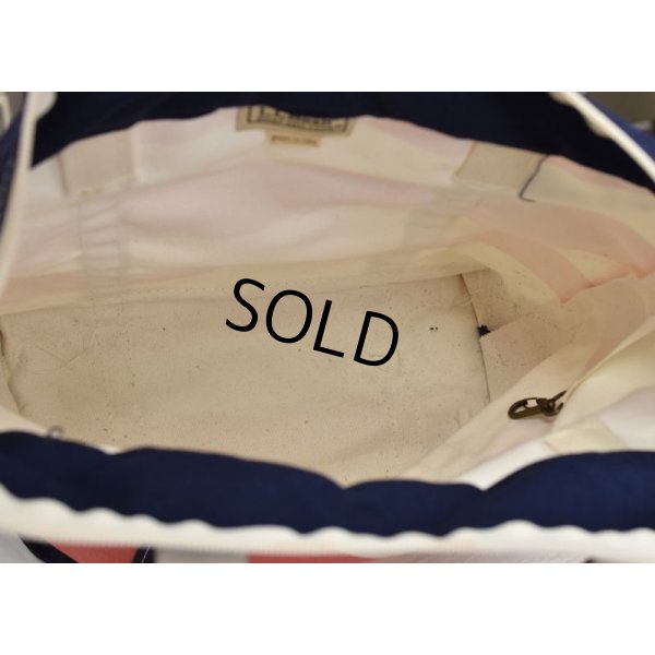 画像7: USA製【ビンテージ】ＬＬビーン【L.L.bean】【ピンクｘ白×紺】【ボーダー柄】【天ファスナー付き】【トートバッグ】 