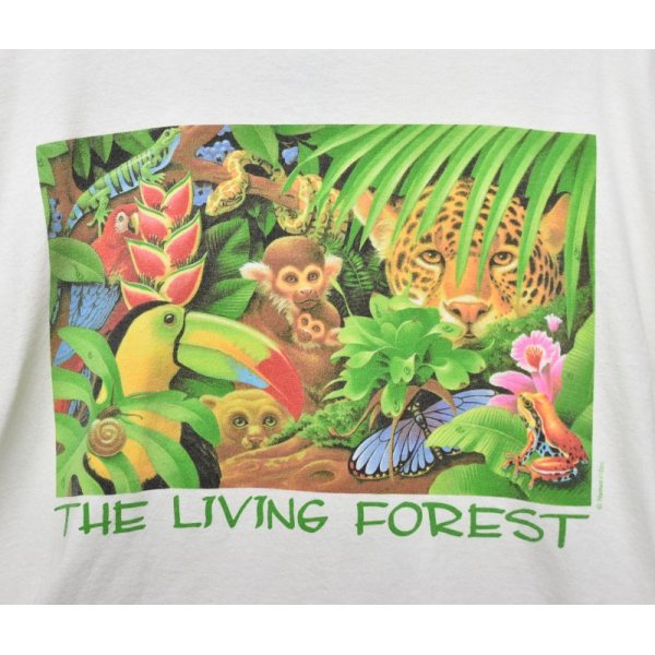 画像3: 【USA製】【ビンテージ】【The living forest】【動物プリント】【白】【Tシャツ】【サイズＸＬ】 