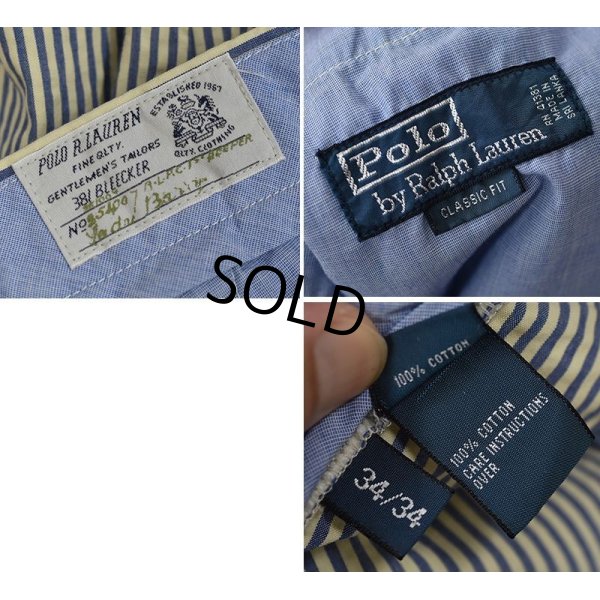 画像3: POLO RALPH LAUREN【ラルフローレン】水色【ストライプ】【シアサッカーパンツ】シアサッカースラックス【34X34】 