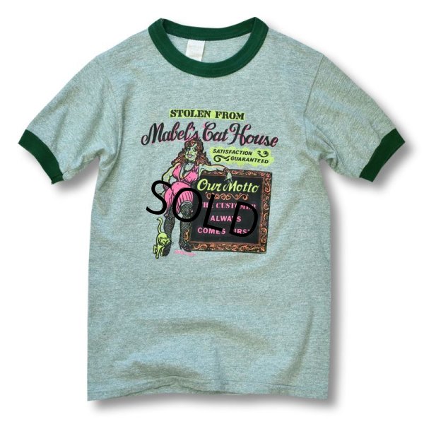 画像3: 80's【ビンテージ】【USA製】スポーツウェア【緑しもふりリンガーTシャツ】【サイズＭ】  