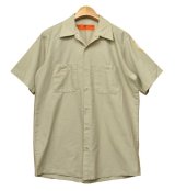USA製【ビンテージ】【RED KAP】レッドキャップ【ベージュ】【半袖ワークシャツ】【M-S】  