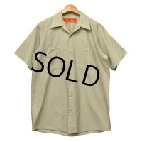 USA製【ビンテージ】【RED KAP】レッドキャップ【ベージュ】【半袖ワークシャツ】【M-S】  