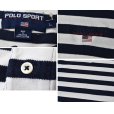 画像2: 【ポロスポーツ】【POLO SPORT】【ラルフローレン】【白×紺】【ボーダー柄】【ヘンリーネックTシャツ】【半袖Tシャツ】【サイズＬ】<br> (2)