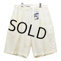 【未使用】ビンテージ【ULTRA BAY】【２タック】【リネン】生成り【ショートパンツ】 【短パン】【ショーツ】【W32】 