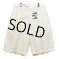 【未使用】ビンテージ【ULTRA BAY】【２タック】【リネン】生成り【ショートパンツ】 【短パン】【ショーツ】【W32】 