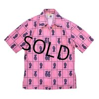 70's【ビンテージ】【JANSEN】【ジャンセン】ピンク アロハシャツ【コットンシャツ】【サイズS】 