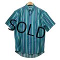【CHAPS】チャップス【ラルフローレン】POLO RALPH LAUREN 【青✕紺ストライプ】半袖ボタンダウンシャツ【半袖シャツ】【サイズＭ】  