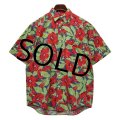 【ビンテージ】【banana republic】【バナナリパブリック】【赤×紺×緑】【ハイビスカス】【バナリパ】【半袖シャツ】【アロハシャツ】【サイズＳ】 