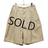 ビンテージ【Eddie Bauer】エディーバウアー 【ベージュ】【リネンコットンショーツ】【レディース古着】【短パン】【size4】 