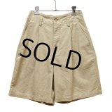 ビンテージ【Eddie Bauer】エディーバウアー 【ベージュ】【リネンコットンショーツ】【レディース古着】【短パン】【size4】 