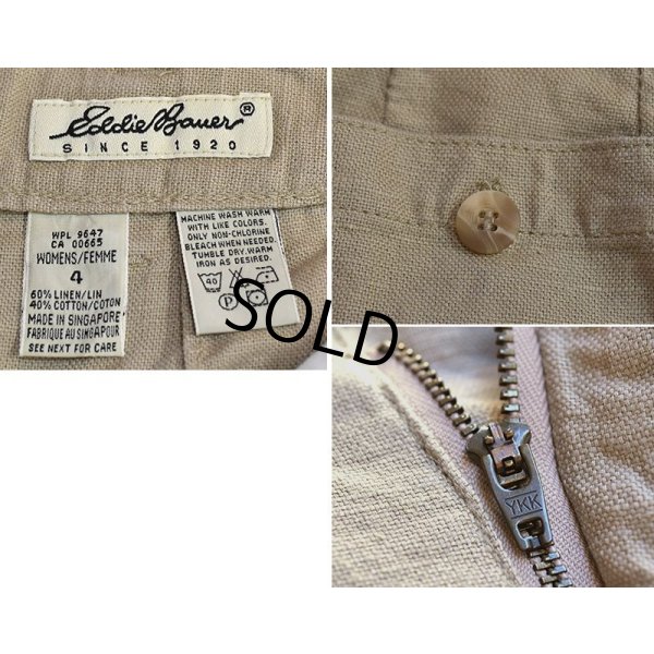 画像2: ビンテージ【Eddie Bauer】エディーバウアー 【ベージュ】【リネンコットンショーツ】【レディース古着】【短パン】【size4】