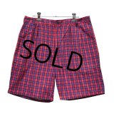 80’s~【woolrich】ウールリッチ【赤ピンクｘ青】【チェック柄】【ショートパンツ】 【短パン】【ショーツ】【W３４】 