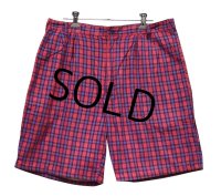 80’s~【woolrich】ウールリッチ【赤ピンクｘ青】【チェック柄】【ショートパンツ】 【短パン】【ショーツ】【W３４】 