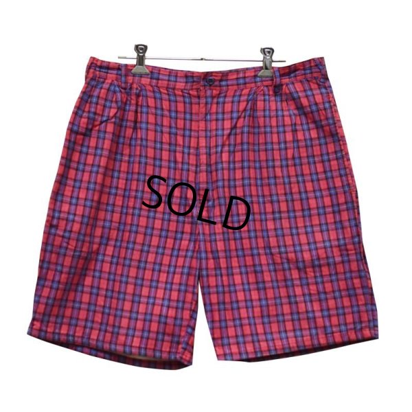 画像1: 80’s~【woolrich】ウールリッチ【赤ピンクｘ青】【チェック柄】【ショートパンツ】 【短パン】【ショーツ】【W３４】 