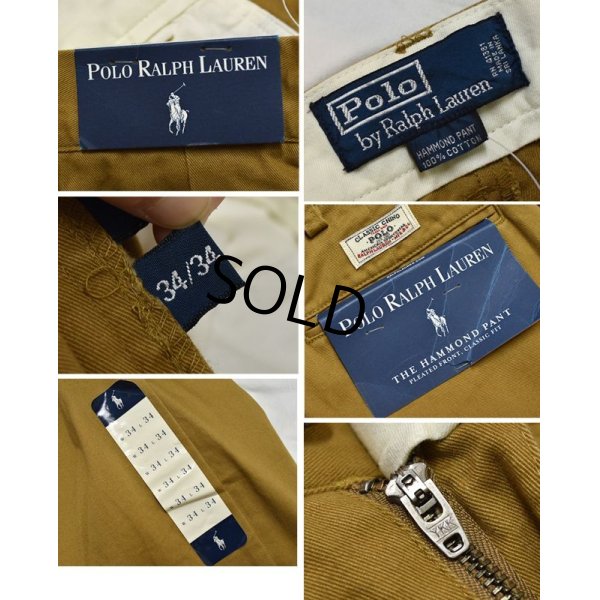 画像2: 【新品未使用】【ラルフローレン】POLO RALPH LAUREN【マスタード】HAMMOND PANTS【２タック】【コットンパンツ】【34×34】 